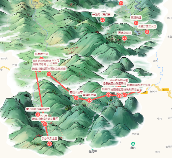 泾县旅游资源串联图