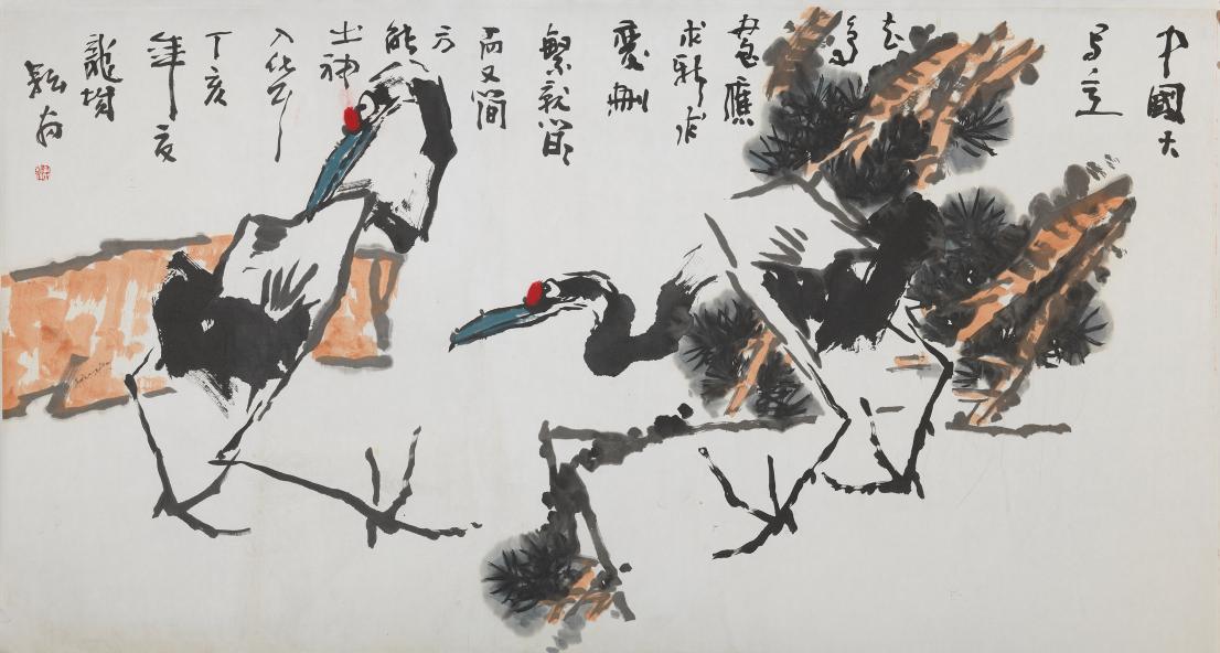 松鹤图-99cm×198cm-2007
