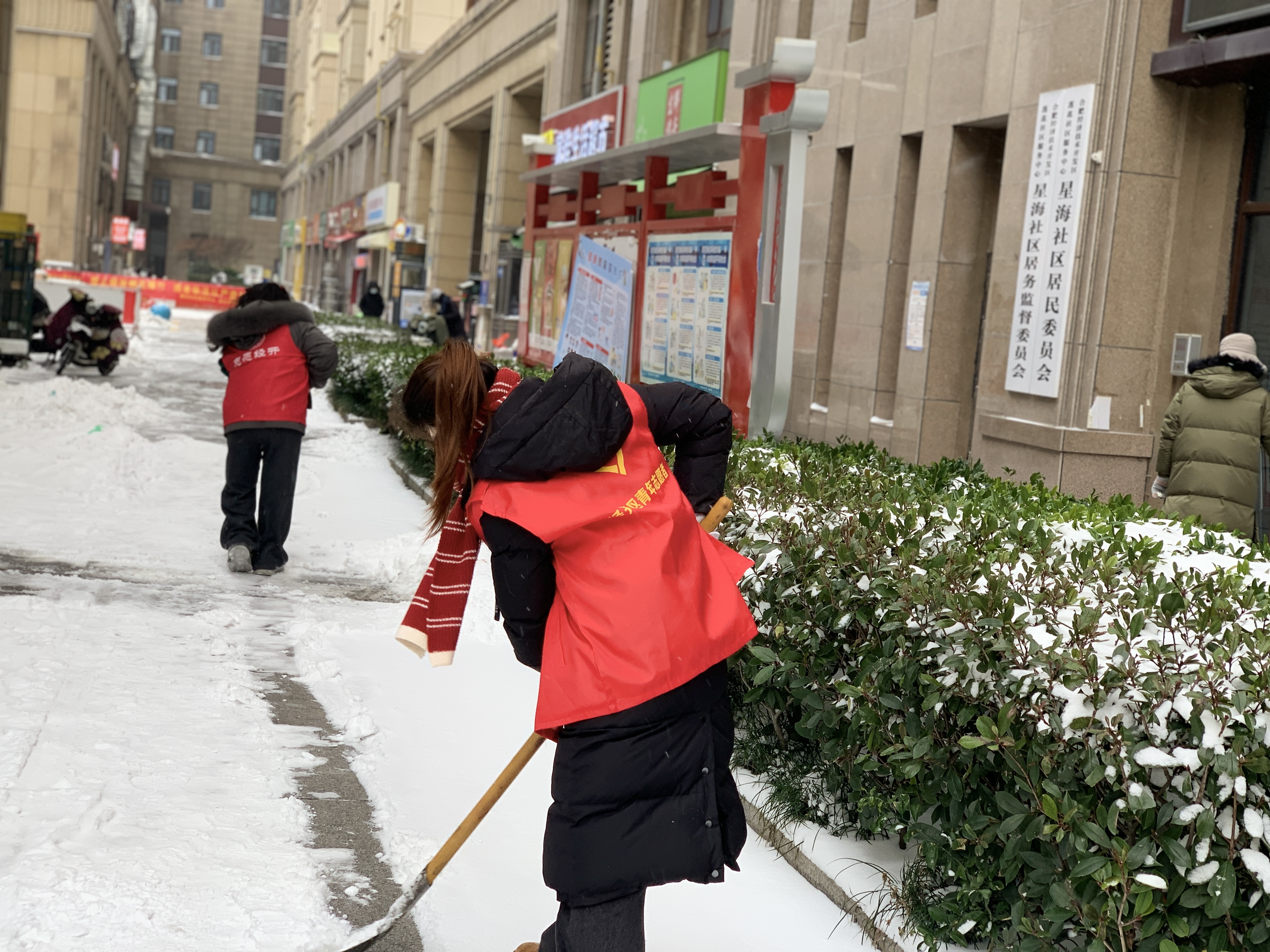 莲花中心星海社区：雪地里的志愿红 暖心中的民生情 (7)