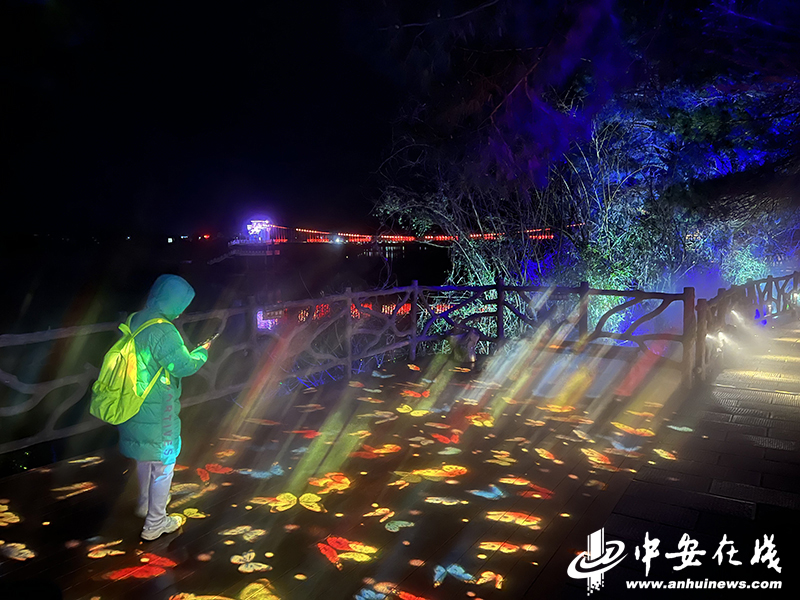 3月17日晚，细雨绵绵，“相约安徽·向春而行”百家媒体旅游推介活动“最美皖南”采访组走进花山世界主题园区，在璀璨的灯光下，整个景区都散发着神秘的气息.jpg